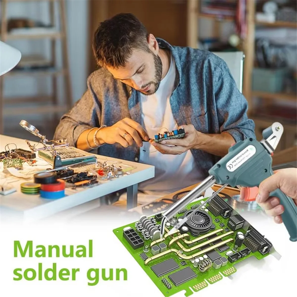 

A002 Handheld Solder Iron External Heating Manual Welding Kit Adjustable Temperature Precision Welding Tool UK Plug