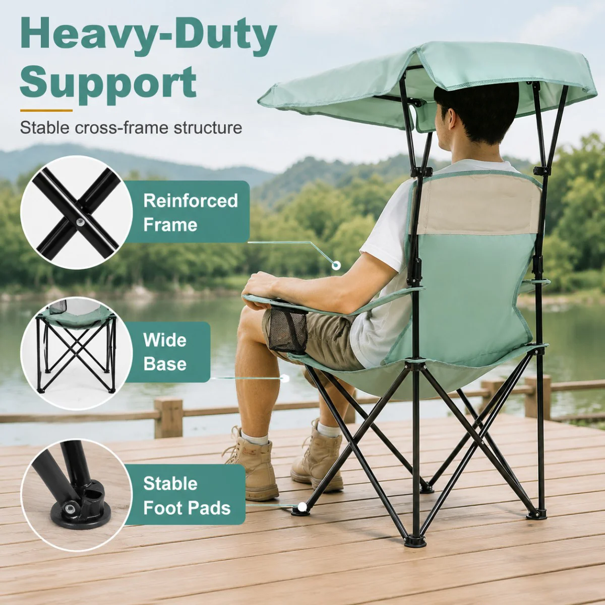 Silla de Camping con Toldo, Si - Outdoor Sport Chairs reseña y precio