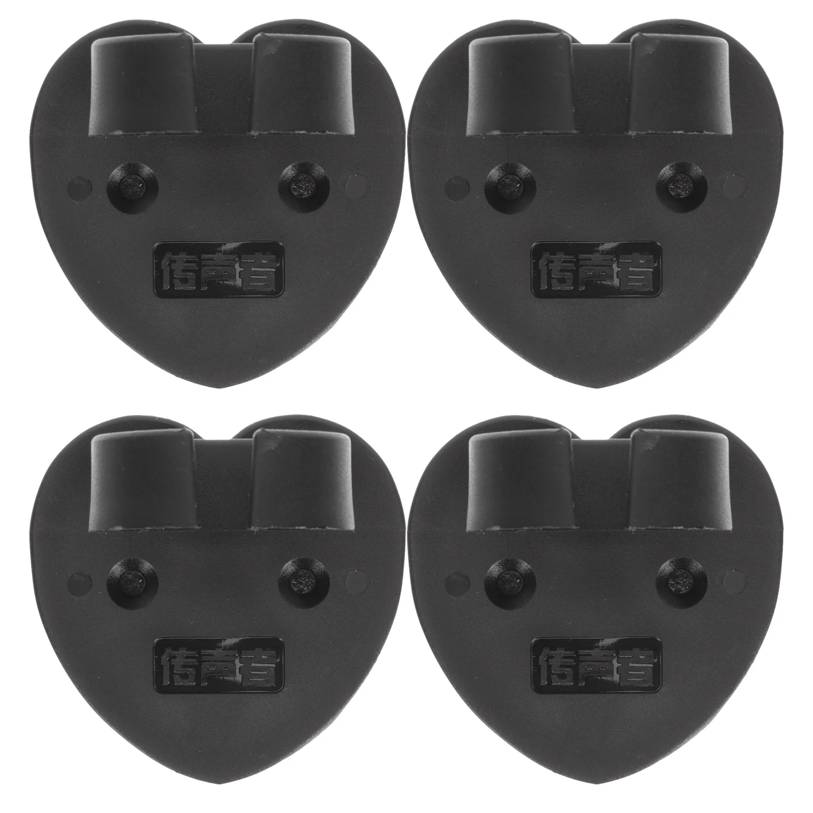 4개입 하트 모양 마이크 홀더 클립 접착식 재사용 가능 ABS 마이크 클립 충격 방지 무선 마이크 지지대