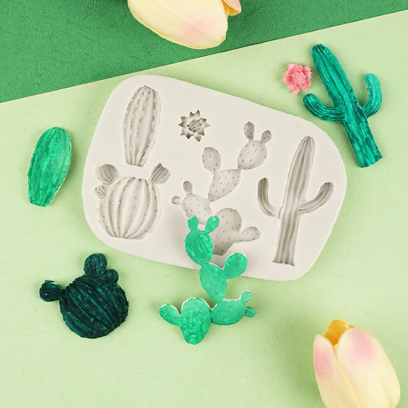 DIY Crystal Glue Material Cactus Ball Plant Potted Silicone Mold Handmade Polymer Clay Ornament Mould 15-829