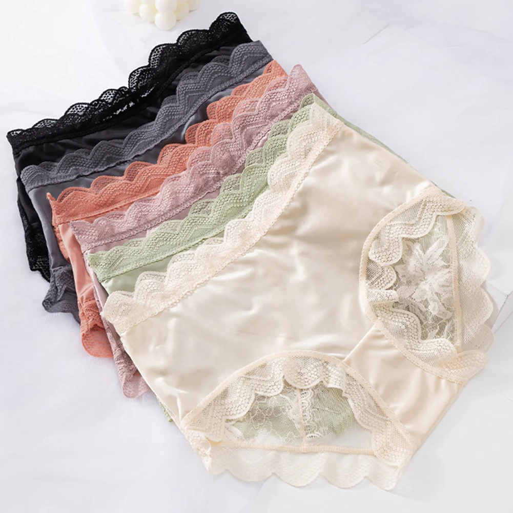 

Hot Women Sexy Smooth Satin Lace Panties Hollow Out Comfort Underpants Transparent Briefs Sleepwear Beachwear Underclothes