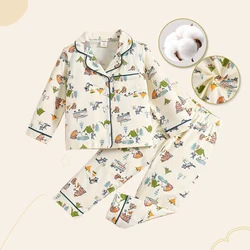 Autumn Boys 2PCS Clothing Set Cotton Fabric Comfortable Feeling All Over Print Pattern  Boys Pajamas