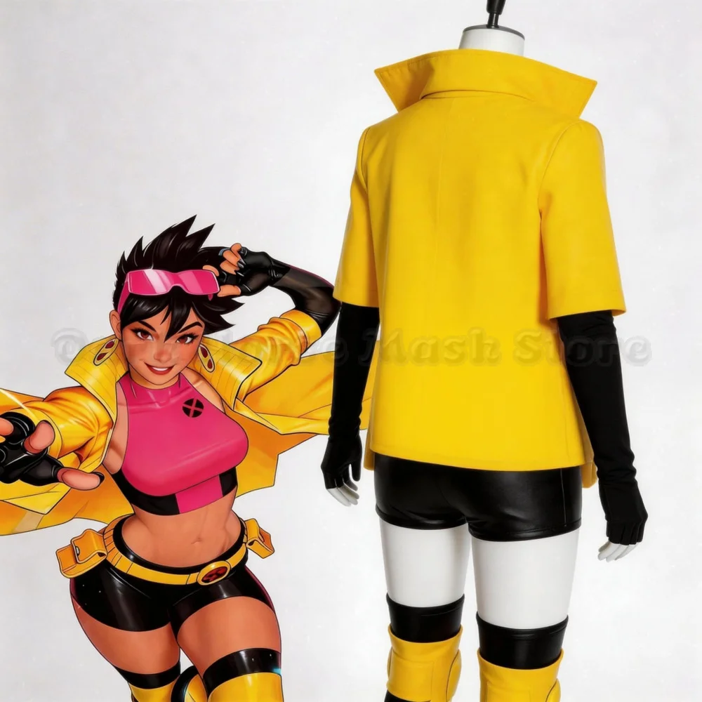 Jubilee Cosplay Costumes X-Men 97 Jubilation Lee Yellow Coat Outfit Anime Comic-Con Halloween Costume for Women Role Play Suit - view 4