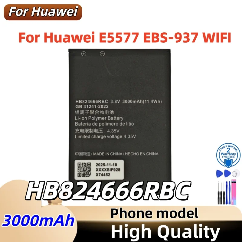 HB824666RBC Original Replacement Phone Battery For Huawei E5577 EBS-937 WIFI Router Li-ion Battery Capacity 3000mAh High Quality