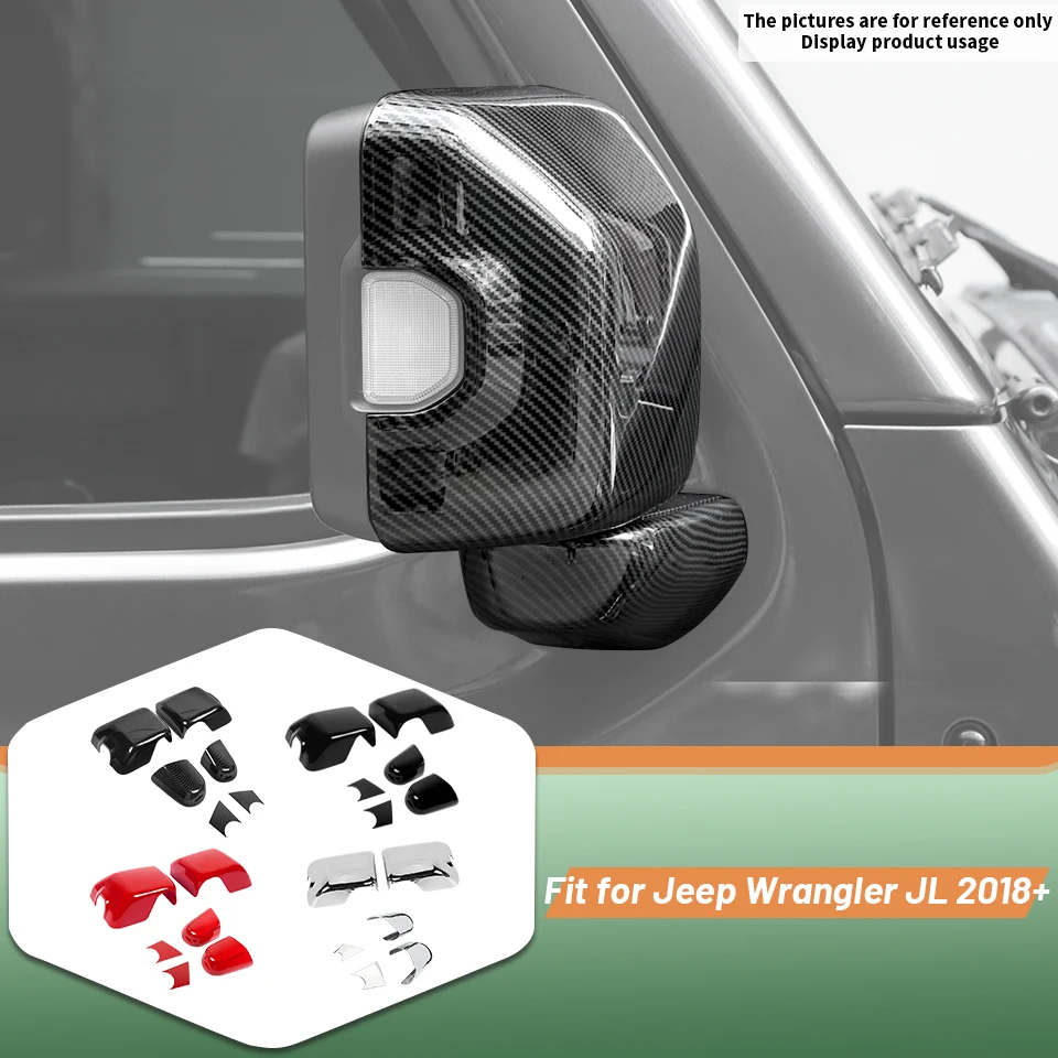 Car Reverse Mirror Shell Decoration Cover Kit For Jeep Wrangler JL for Gladiator JT 2018 Up  Car Accessories