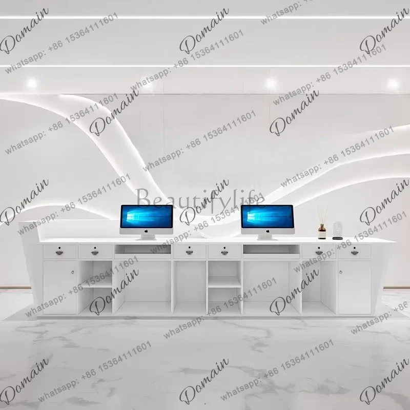 KU A  Modern Executive Reception Desks Welcome Display Beauty Salon Reception Desks Luxury Design Mostrador Commercial Furniture