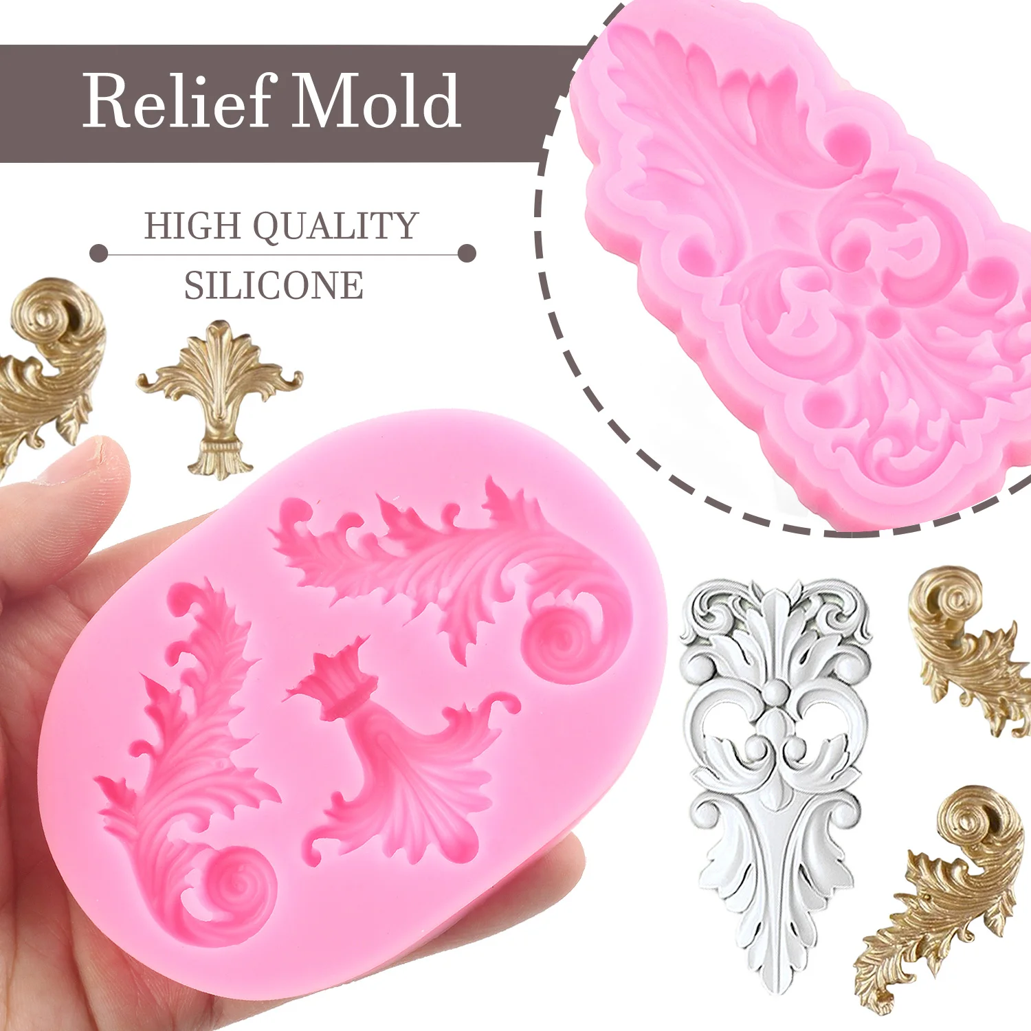 Baroque Silicone Molds Curlicues Scroll Lace Fondant Mold Cake Decorating Tools Chocolate Gumpaste Mould Candy Resin Clay Moulds