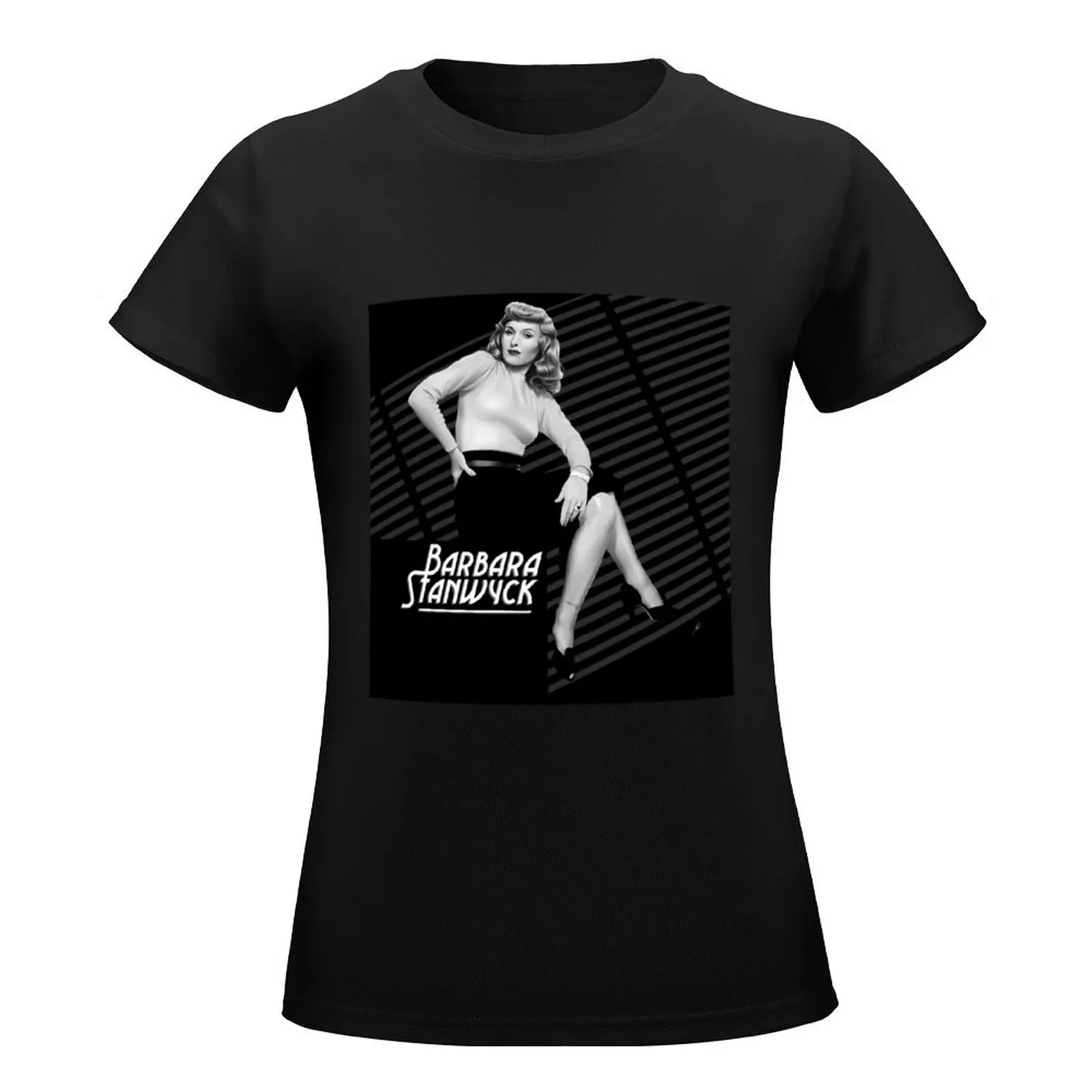 Barbara Stanwyck-T-Shirt double Indem pour femme, vêtements d'été, grande taille, médicaments, nouvelle édition