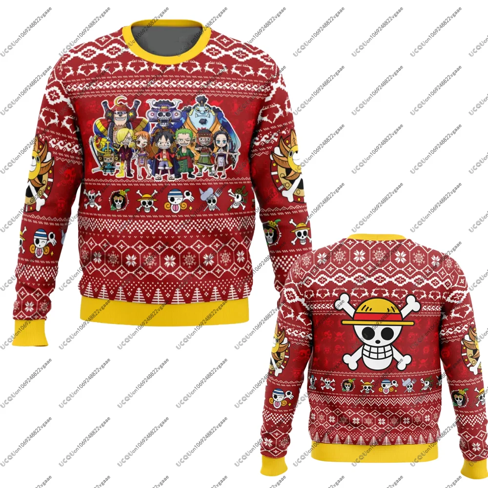 Männer Kinder Mädchen T-Shirt Sweatshirt Jungen Top Erwachsene T-Shirt Hoodie Y2k Weihnachtsgeschenk Monkey D Ruffy Cosplay Jolly Rogers One Piece Weihnachten
