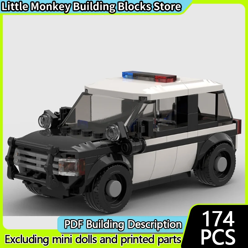 

Конструктор MOC: Модель городского автомобиля, классический полицейский внедорожник, модульная технология, детские праздничные подарки, набор для сборки игрушек