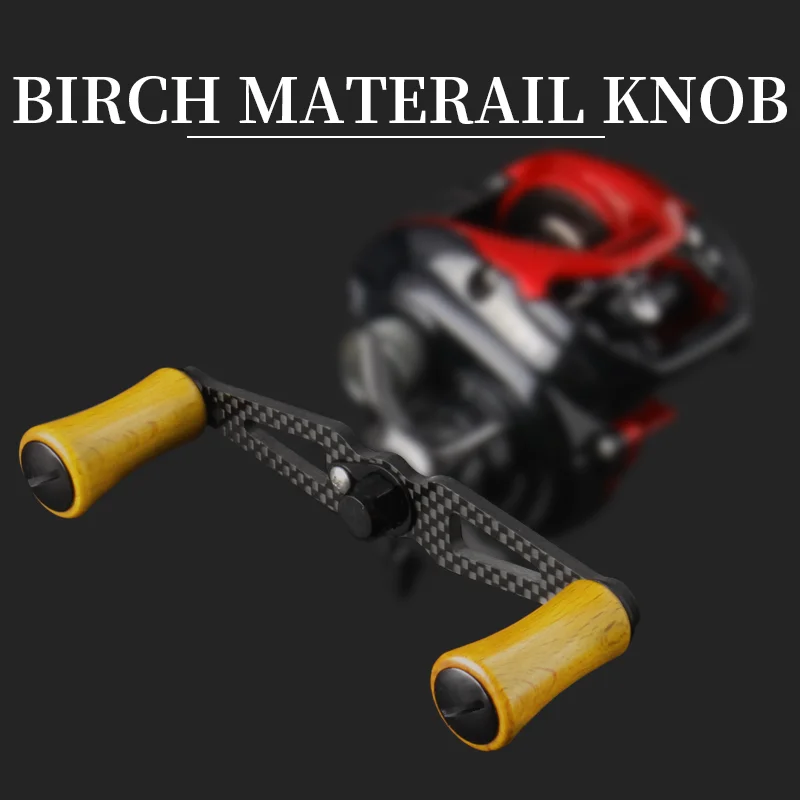 Kawa Fishing Reel Handle Knob Birch Wood Material Carbon Handle With Wood Knob For S/D Spinning And Casting Reel DIY Accessory view 6