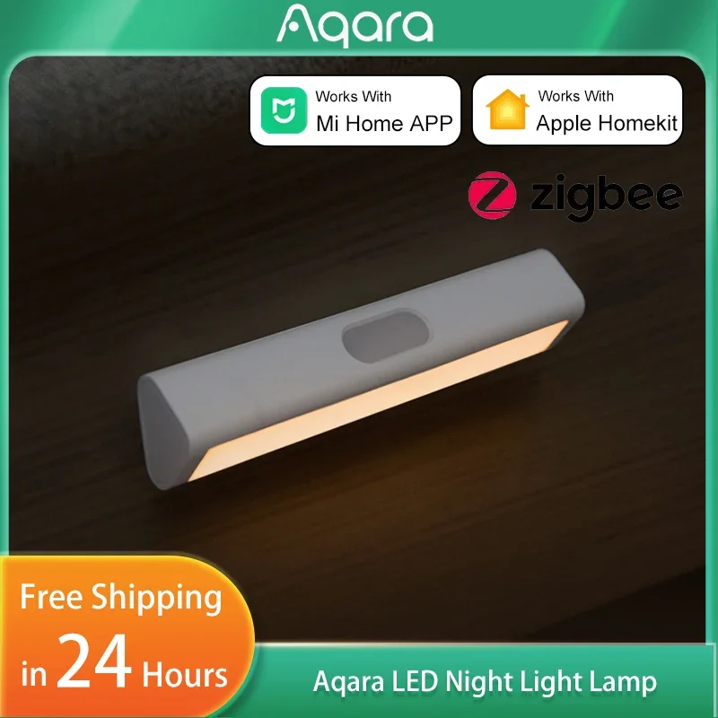 

Aqara LED Night Light Lamp Magnetic with Human Body Light Sensor 2 Level Brightness For Kitchen Cabinet baby's room Lighting