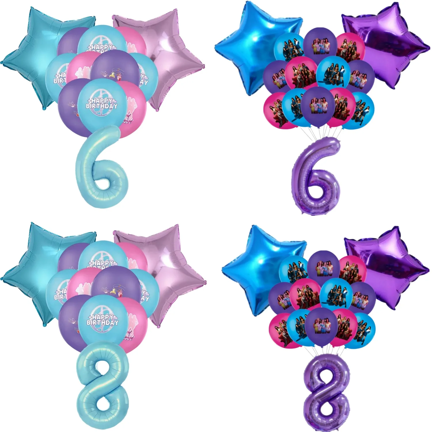 K&Katseye Geburtstagsparty-Zubehör Mädchen-Partydekoration Ballon Nummer 1-9 Stern für Fans Geschenk Babyparty-Zubehör Deko-Accessoires