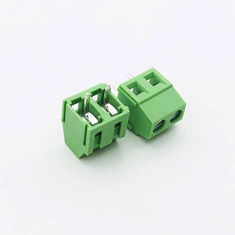 128-3.81mm 녹색 PCB 스크류 단자 - 고가시성 색상/난연성, 납땜 가능 2P/3P 스택 가능, 대량 할인