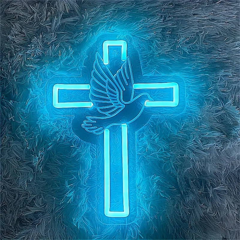 

Неоновая вывеска креста с питанием от USB и кнопочным переключателем, для наклеек на стену с крестом, домашнего декора, ночника