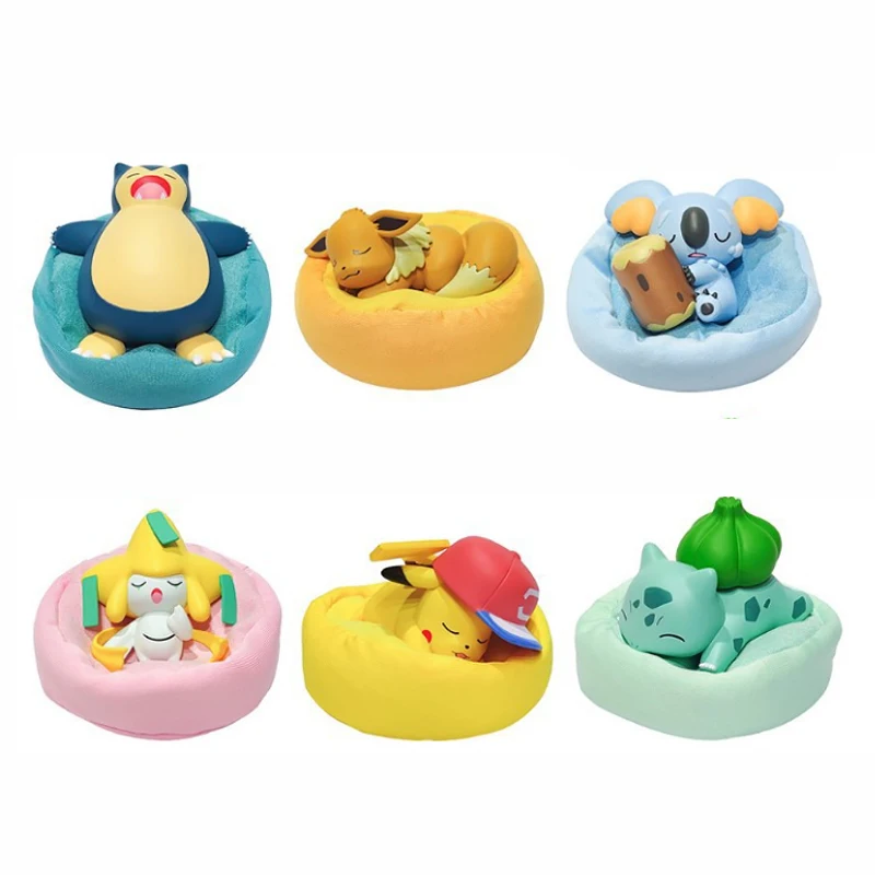 Dormir Pokemon Figura Brinquedos, Série Sonho Estrelado, Pikachu, Eevee, Komala, Bulbasaur, Snorlax, Jirachi, 5-7cm