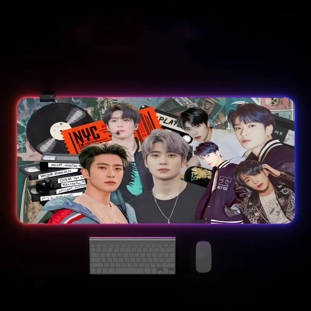 

K-Kpops NCT 127 N-Neo Z-Zone B-Blings Mouse Pad Mouse Pad With Backlight Deskmat Anime Mousepad PS4 Gamer Desk Computer gabinete