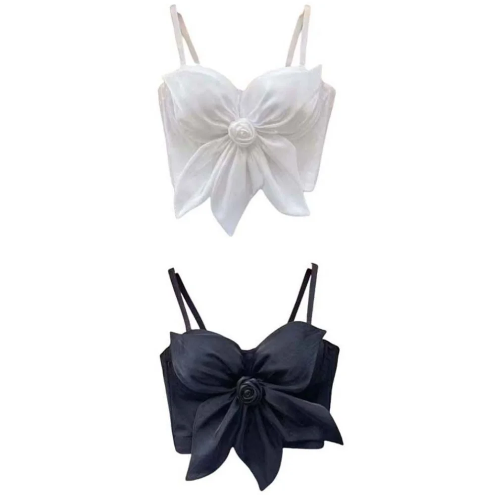 ثلاثية الأبعاد زهرة الورد الديكور زهرة الورد بروتيل سليم صالح أكمام الإجتماعي نمط مشد الدبابات تنوعا الحمالة سترة السيدات