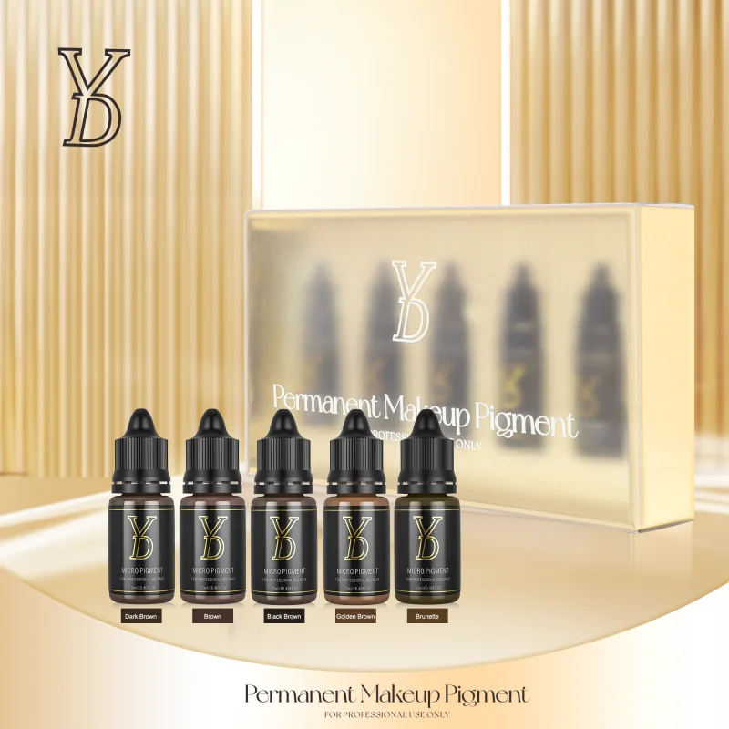 

YD Nano Brows Organic Pigment Set Professional Semi Permanent Makeup Eyebrows Tattoo Ink PMU Pigments Henna Tattoos Supplies 5pc