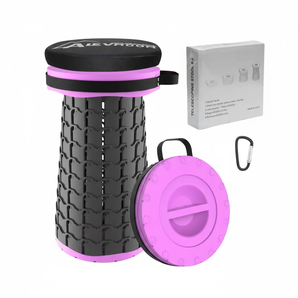 Taburete plegable XXL mejorado con cojín 19,7", peso máximo de 1000 libras, silla plegable portátil para acampar y hacer actividades al aire libre