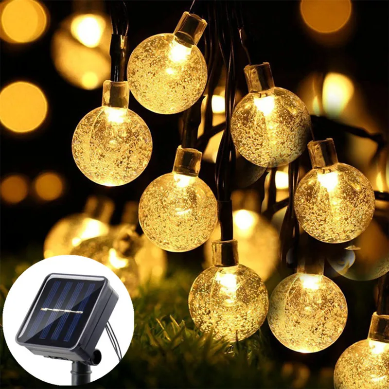 

Solar Bubble String Lights 8 Lighting Modes Garden Tree Yard Party Christmas Halloween Outdoor Camping Decoration Holiday Lights