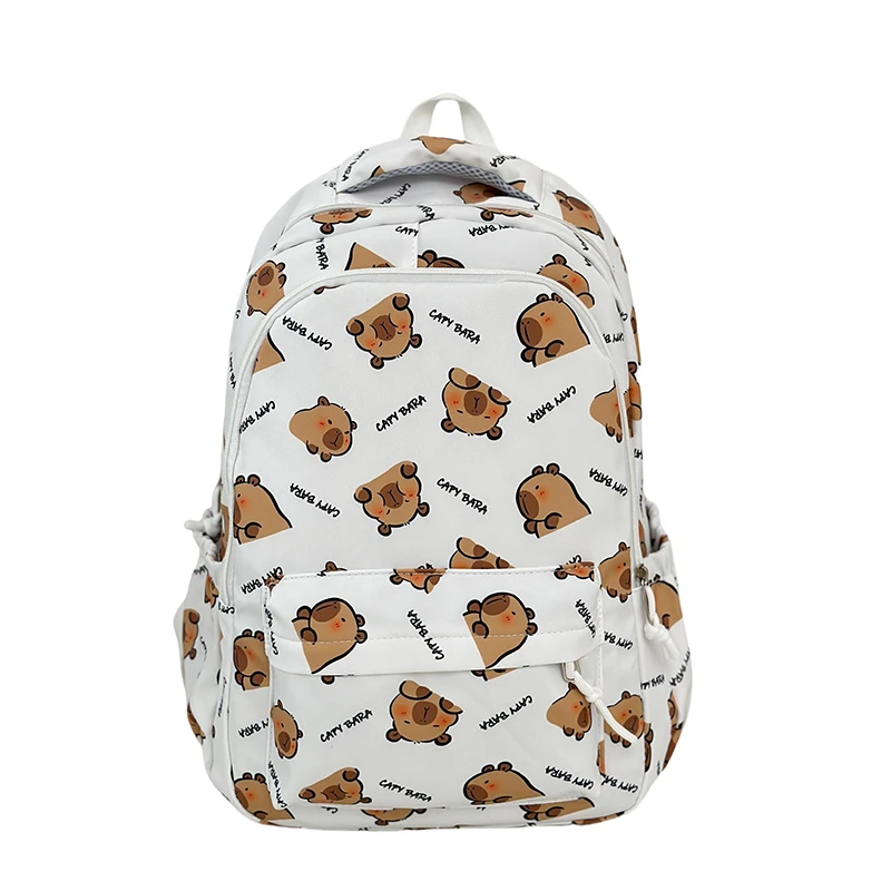 

Школьная сумка Capybara для подростков, большая вместительная сумка для студентов, сумка для книг с регулируемым ремешком, рюкзак с героями мультфильмов, простой рюкзак с несколькими карманами