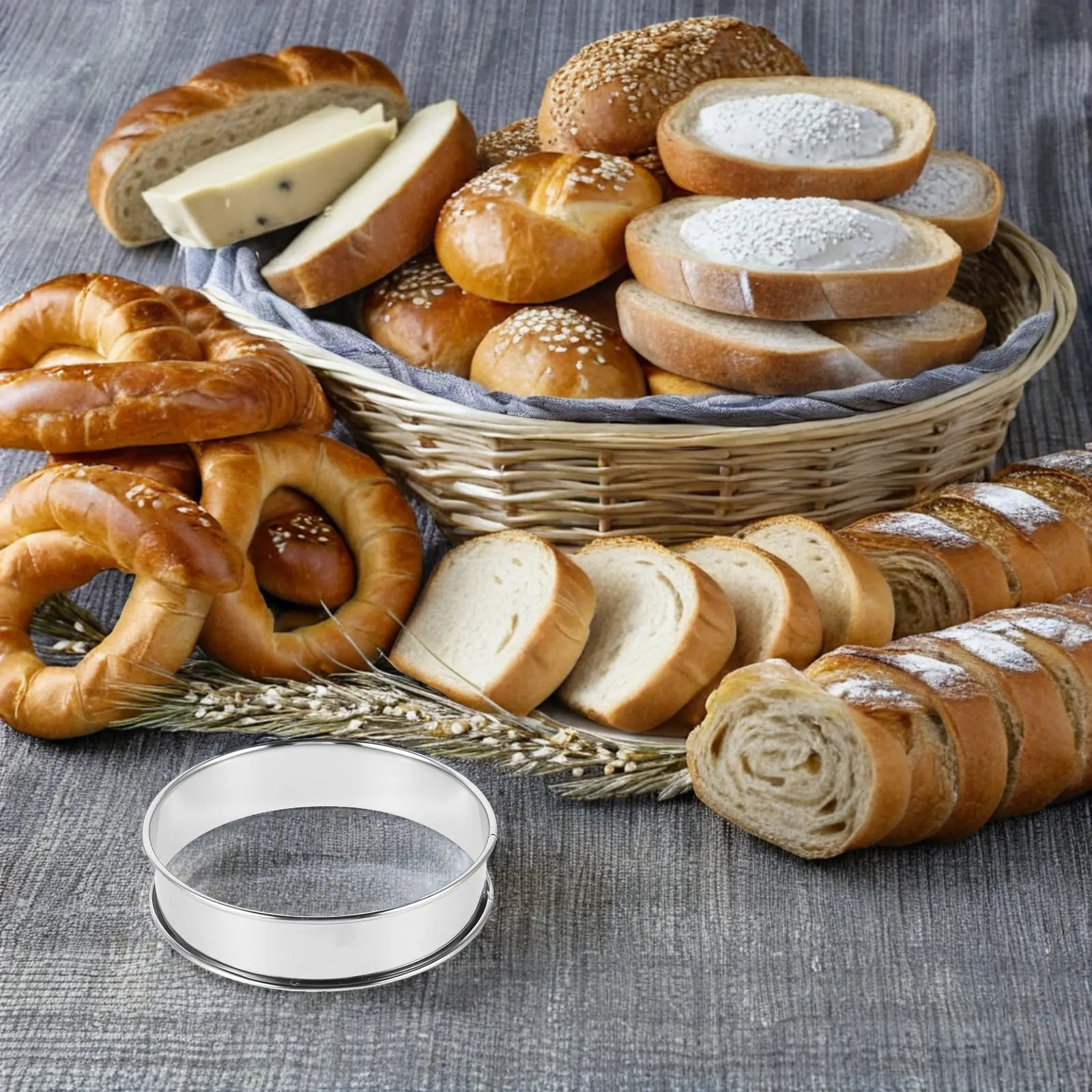 12Pcs Stainless Steel Muffin Rings Nonstick Double Rolled Edge English Muffin Crumpet Rings Baking Mold Round Cookie Tart