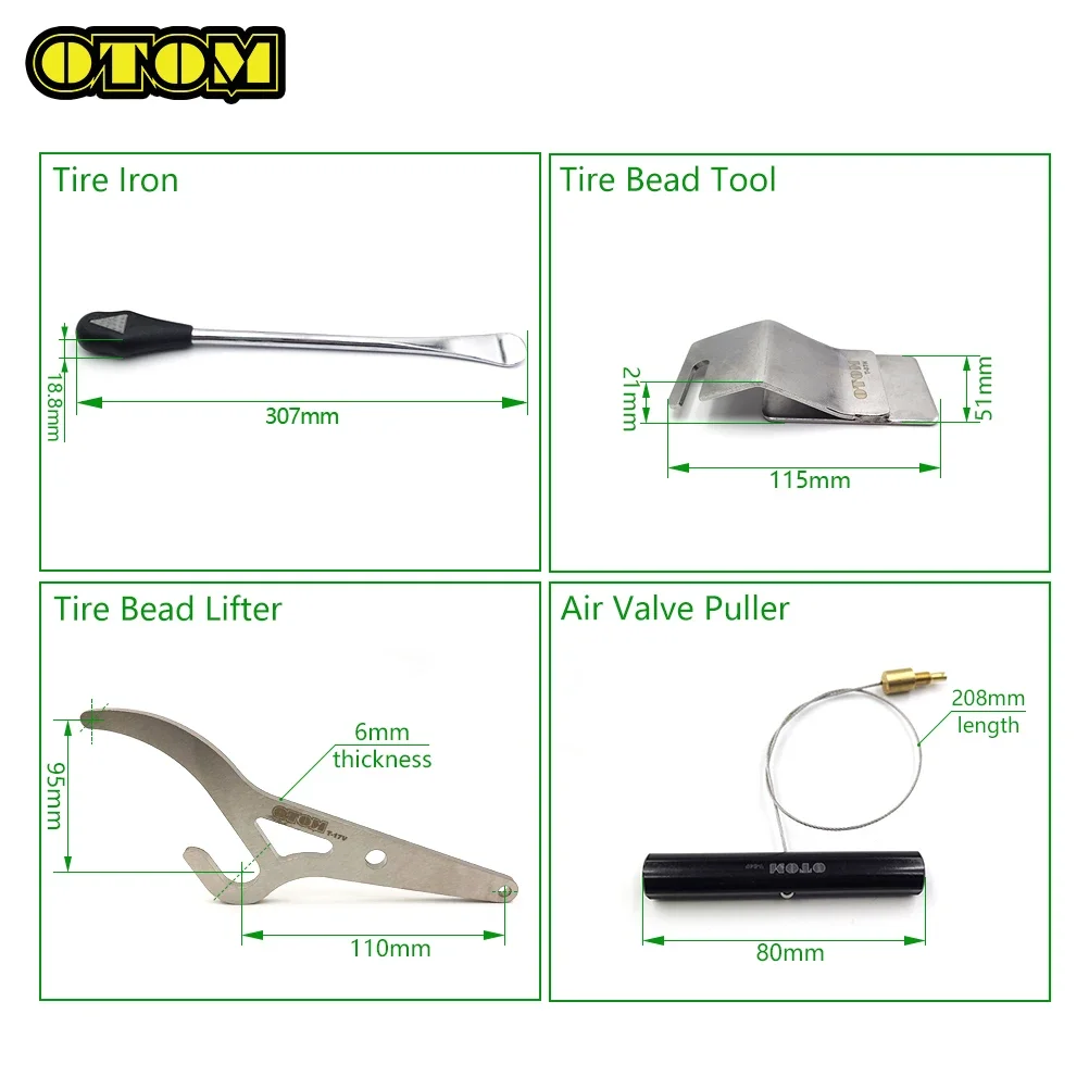 OTOM Motorcycle Universal Tyre Repair Tool Kit Tire Iron Tire Bead Lifter Tire Bead Holder Air Valve Puller For KTM HUS CRF YZF