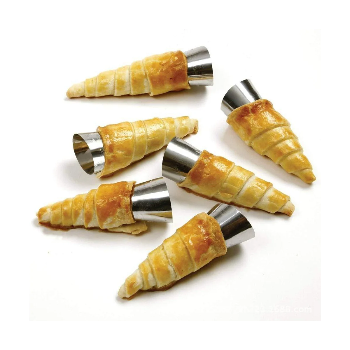 Moldes De Chifre De Creme Com Escova De Limpeza, Cone De Aço Inoxidável, Molde Em Forma Tubular Para Tubos De Cannoli, 20Pcs
