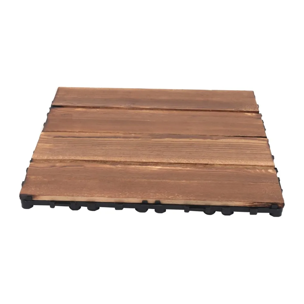 

36 Pack Hardwood Interlocking Patio Deck Tiles, Wood Flooring Tiles,12" × 12" Tiles, Outdoor Waterproof Balcony Flooring, Wooden