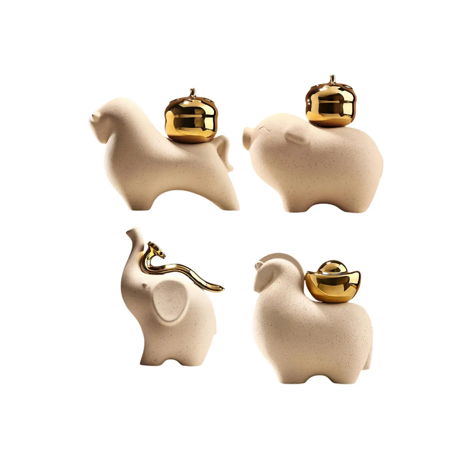 Ceramic Horse Figurine Ornament Collection Year of Horse Souvenir Creative Feng Shui Decor for Entrance Fireplace Office Desk