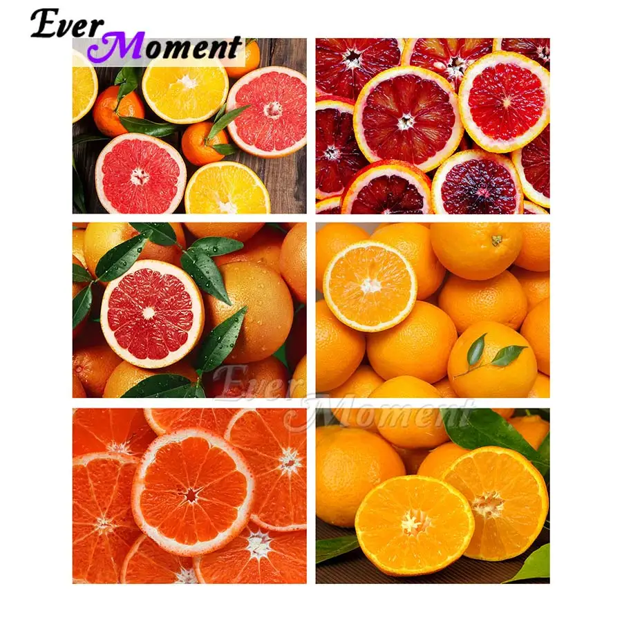 

Fruit Orange Grapefruit Full Square Resin Drill Wall Art Decoration Gift Kits Ever Moment Diamond Painting ASF2263