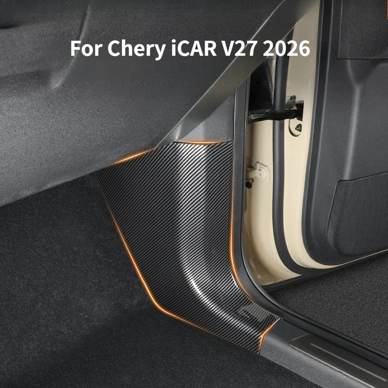 

Для Chery iCAR V27 2026: Накладки на передние стойки (A-стойки) для водителя и пассажира, текстура под карбон, устойчивые к царапинам, аксессуары для тюнинга