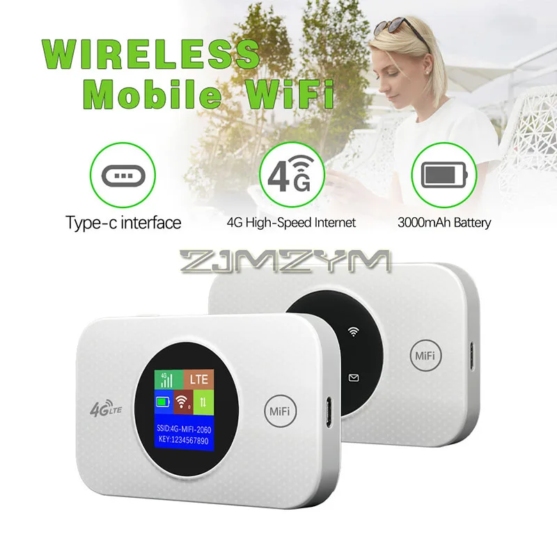 4G Lte Router Wireless Wifi Portable Modem Mini Outdoor Hotspot Pocket Mifi 150mbps Sim Card Slot Repeater 3000mah
