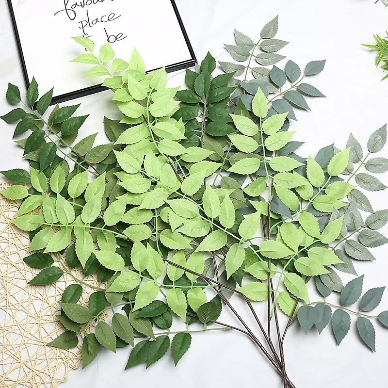 Artificial Green Plant Eucalyptus Leaf Flower Arrangement Accessories Yard Garden Decors Wedding Home Decoration Fake Plants