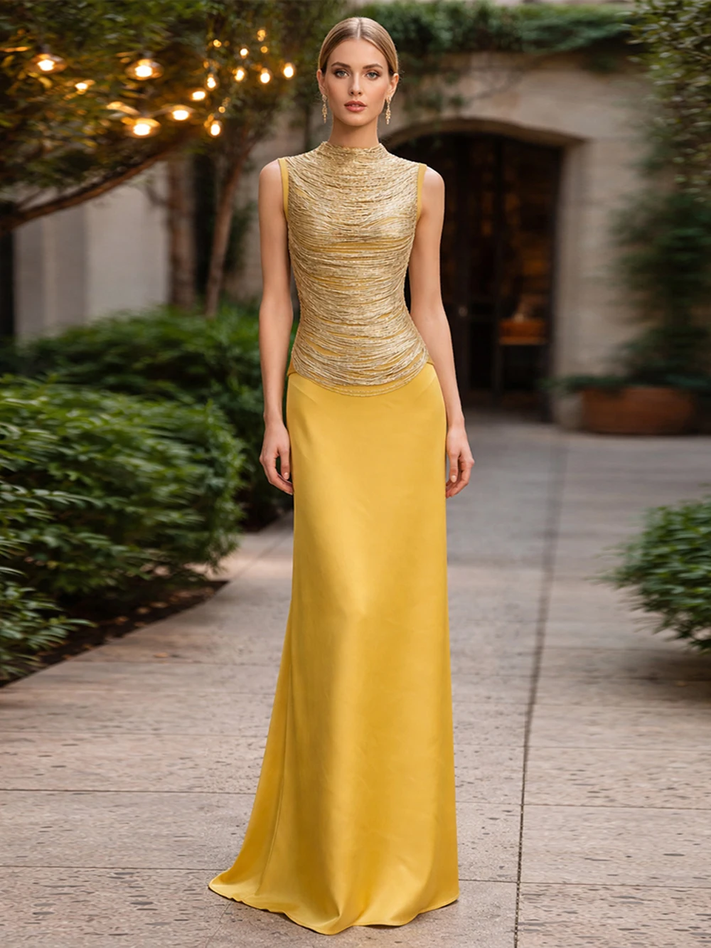 

Modphy Women Tassel Top + Long Skirt Two Piece Sets Sexy Sleeveless Fringe Bandage Matching Set Evening Party Cocktail Outfit