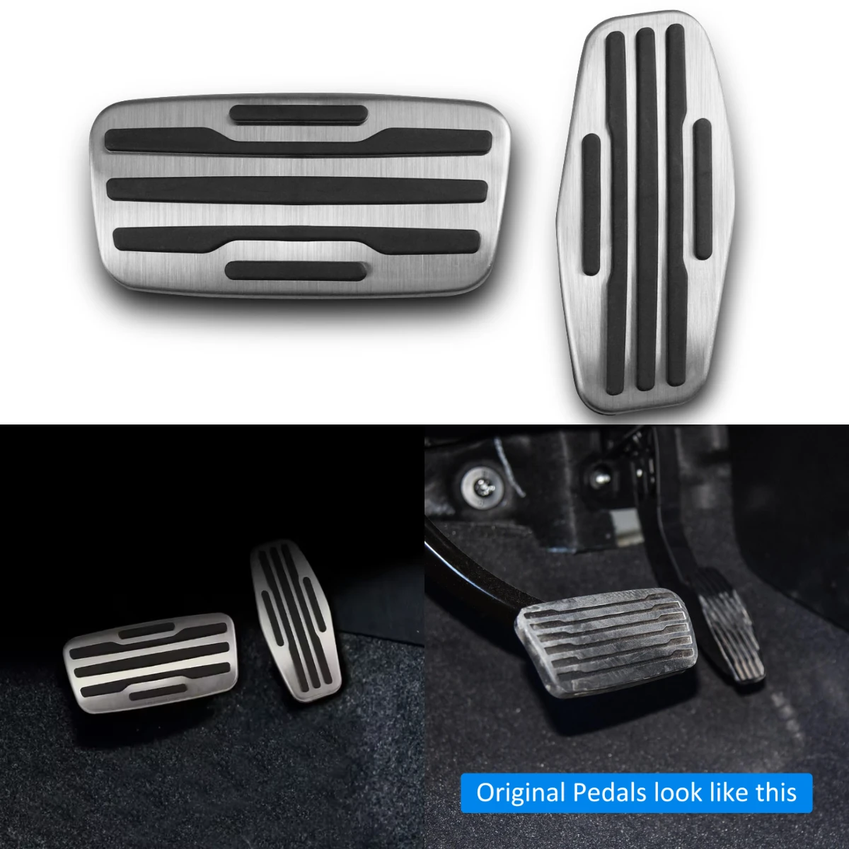 

2Pcs Steel Foot Brake Gas Pedal Pad Cover Set For Chevrolet Silverado GMC Sierra 1500 2500 3500 Yukon Chevy Tahoe 2021-2025