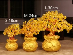 S Size 18cm Feng Shui Money Wealth Tree Crystal Gem Spiritual Lucky Money Tree Bonsai Style Wealth Fengshui Ornament