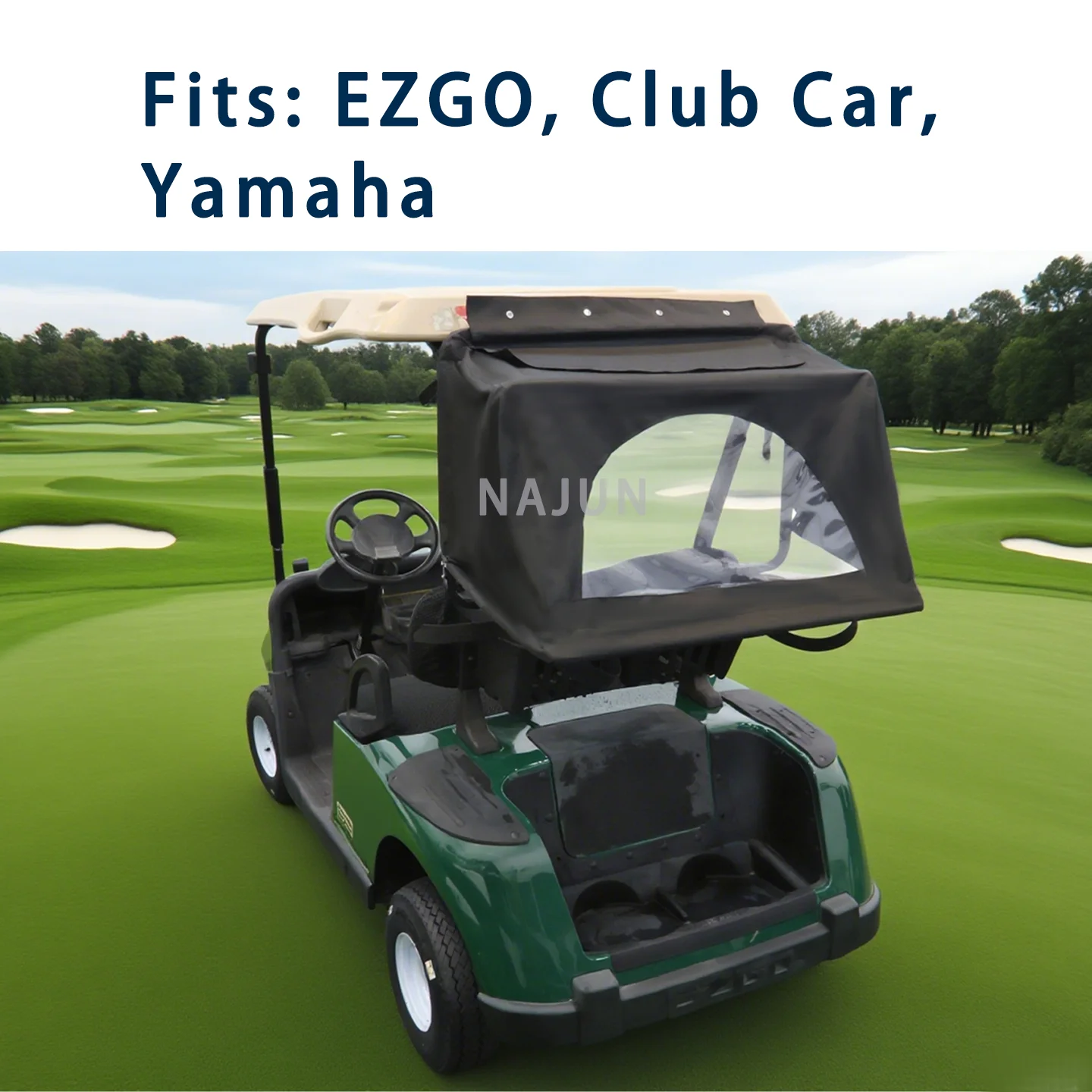 Golf Cart Club Cover DryClub Canopy In Canvas Golf Cart Accessory (Fits EZGO Club Car Yamaha GCC & CE Certified 70-90km Range)
