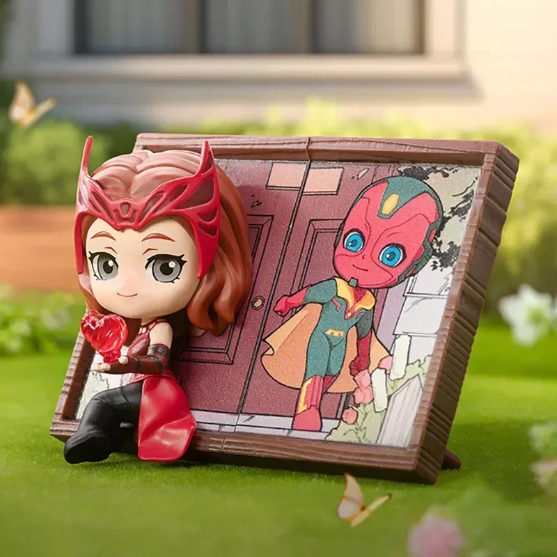 POP MART Marvel Bilderrahmen Serie Blind Box Erraten Tasche Desktop Dekoration Nette Modell Geschenk Mädchen Spielzeug Anime