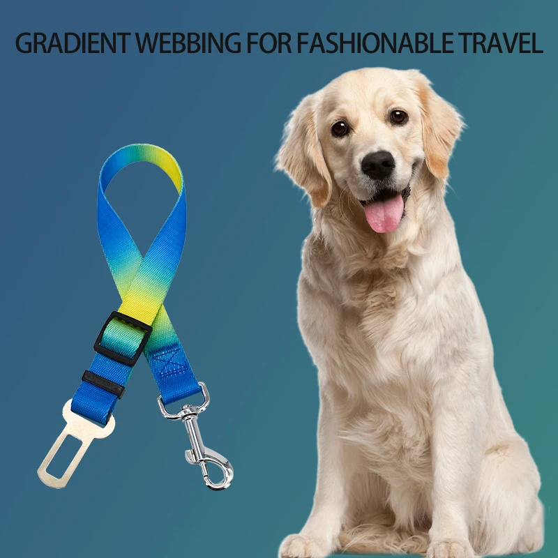 A pet dog car gradient traction rope dog car seat belt ring safety rope rear seat traction dog rope