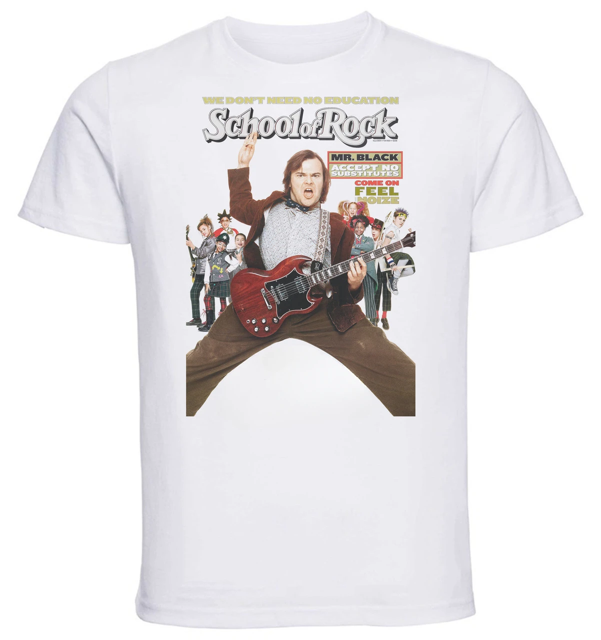 T-shirt Unisex - White - Playbill Film - School Of Rock