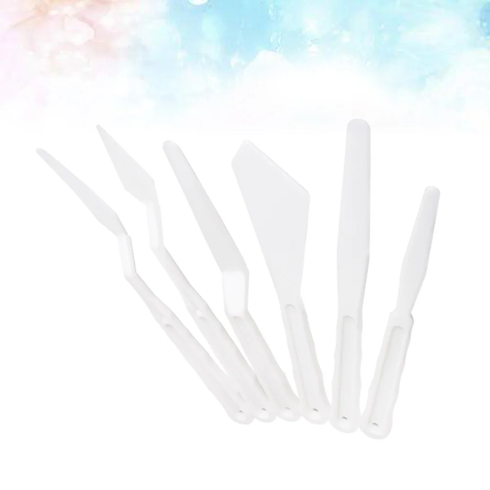 

5 set Oil Spatula Set Plastic Painting Tools For Canvas Smooth Elastic Surface Comfortable Grip Lightweight Artistry Kit