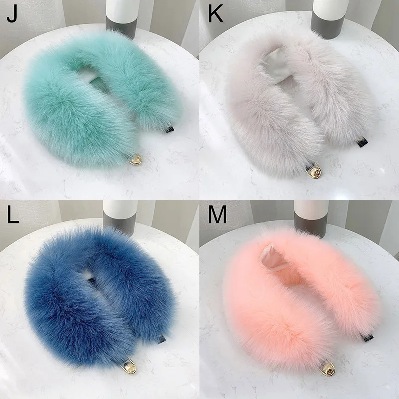 Faux Fuchs Pelz Kragen Schal Frauen Pelzigen Pelz Kragen für Winter Mantel Kapuze Pelz Dekor Plüsch Gefälschte Pelz Schal Parkas Jacke Pelz Kragen – Detail 7