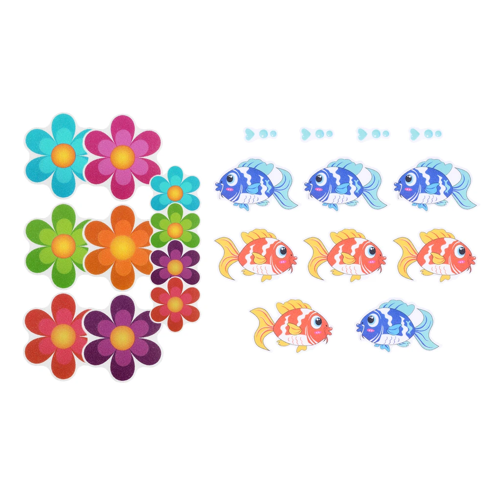 

18Pcs Anti-Slip Stickers Colorful Bath Tub Bathroom Shower Floor Fish Flower Decals Anti Stickers Anti-Slip Decals