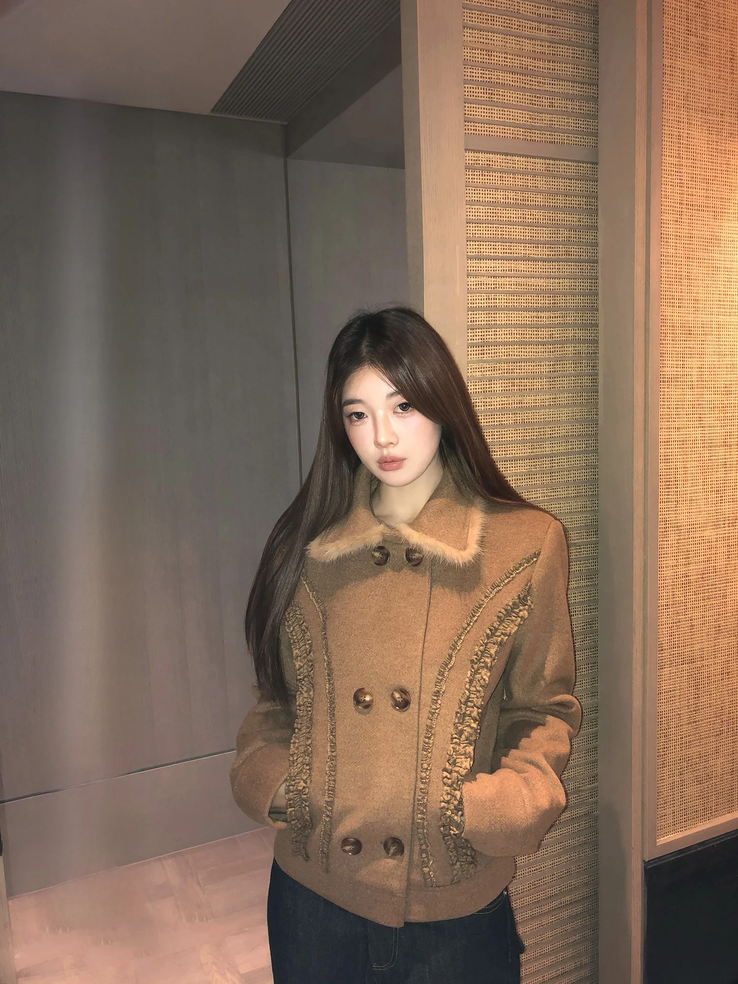 

2toyoung Berlin S ort Thiened Woolen Trench Coat for Women Autumn Winter Cotton Lined Coat Large Size Coat