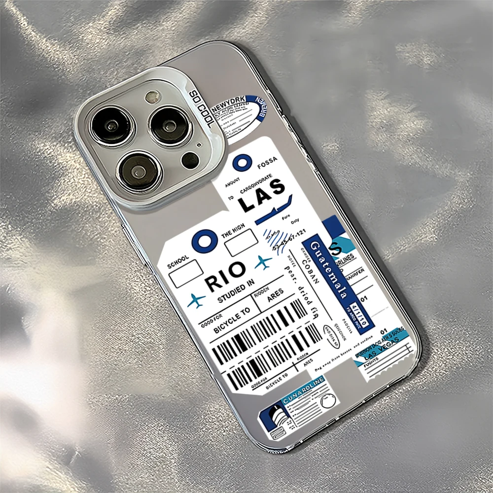 Air ticket tag fashion For Samsung Galaxy A 15 54 55 S23 S24 S25 4G 5G Ultra Plus Fe Laser Cover IMD Phone Case