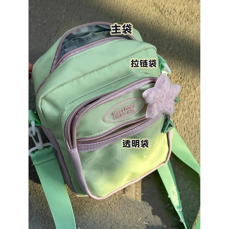 HAEX Kawaii Women Ita Bags Fashion Patchwork Nylon DIY Badge Crossbody Shoulder Bags Harajuku Casual Subculture Bolso Mujer