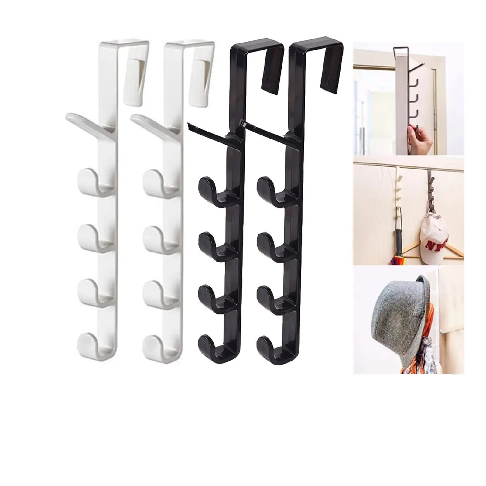 1pc Long Row Of Hooks Behind The Door, Bag Rack Ins Dormitory Storage Hanger, Wall-mounted Storage Rack, Hat Organizer