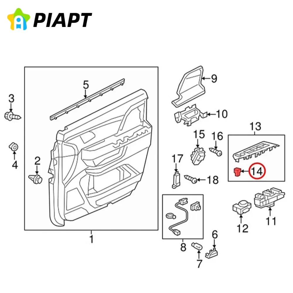 50pcs For Honda 90666-SDA-A01 Snap Fitting Trim Clips Door Switch